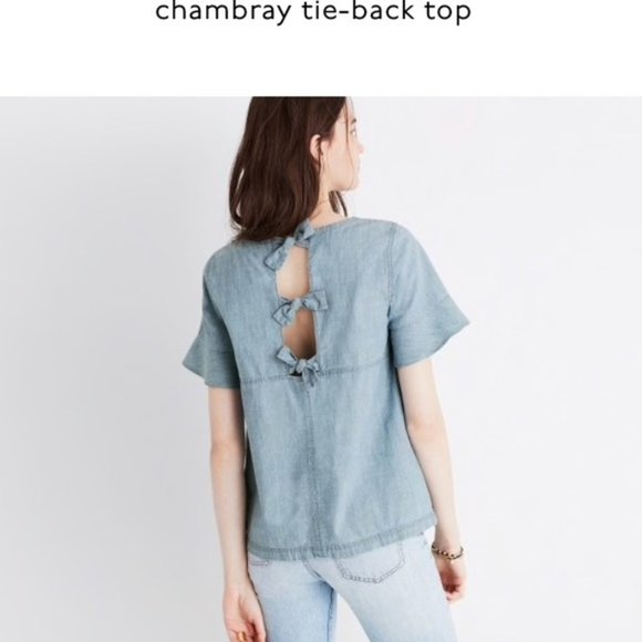 Madewell Tops - Madewell Chambray Tie-Back Top